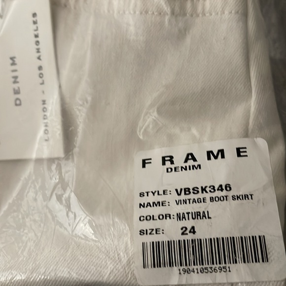 NWT Frame Denim Vintage Boot High Waist Skirt in Natural Size 24 - Picture 4 of 5